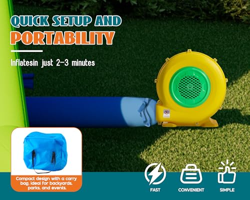 Albott Bounce House, Inflatable Bouncer with Air Blower, Jumping Castle with Slide, Outdoor Indoor Bouncy Castle with Oxford Fabric for Kids 3-12 (228.3×152.4×92.5IN)