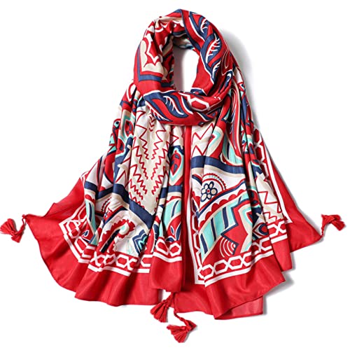 Écharpe de style ethnique femme : foulard pashmina imprimé vintage et drapé wrap
