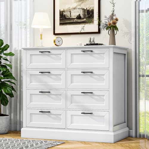 biukpci White Dresser for Bedroom, Chest of Drawers, Large Modern...