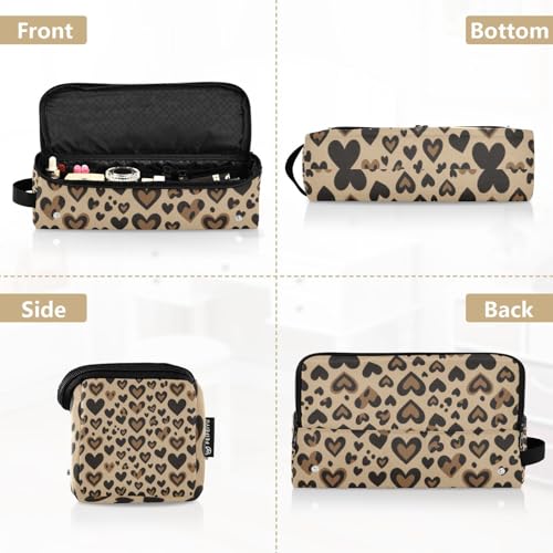 Estuche de viaje 2 en 1 para rizadores y planchas de pelo con alfombrilla resistente al calor, organizador impermeable para planchas y secador, diseño con estampado animal marrón y negro miniatura 5