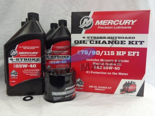 MERCURY/QUICKSILVER Mercury Oil Change and Filter Kit 75-90-115hp Four Stroke Outboard 8M0081917