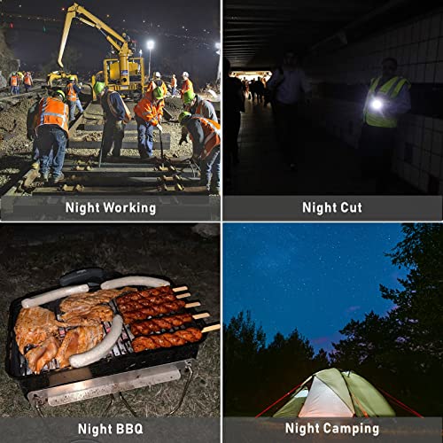Aygrochy Projecteur LED Rechargeable, Lampe Chantier 13500MAH avec 4 modes d'éclairage et 10-100% niveaux de luminosité pour la réparation automobile, le camping. - Image 8