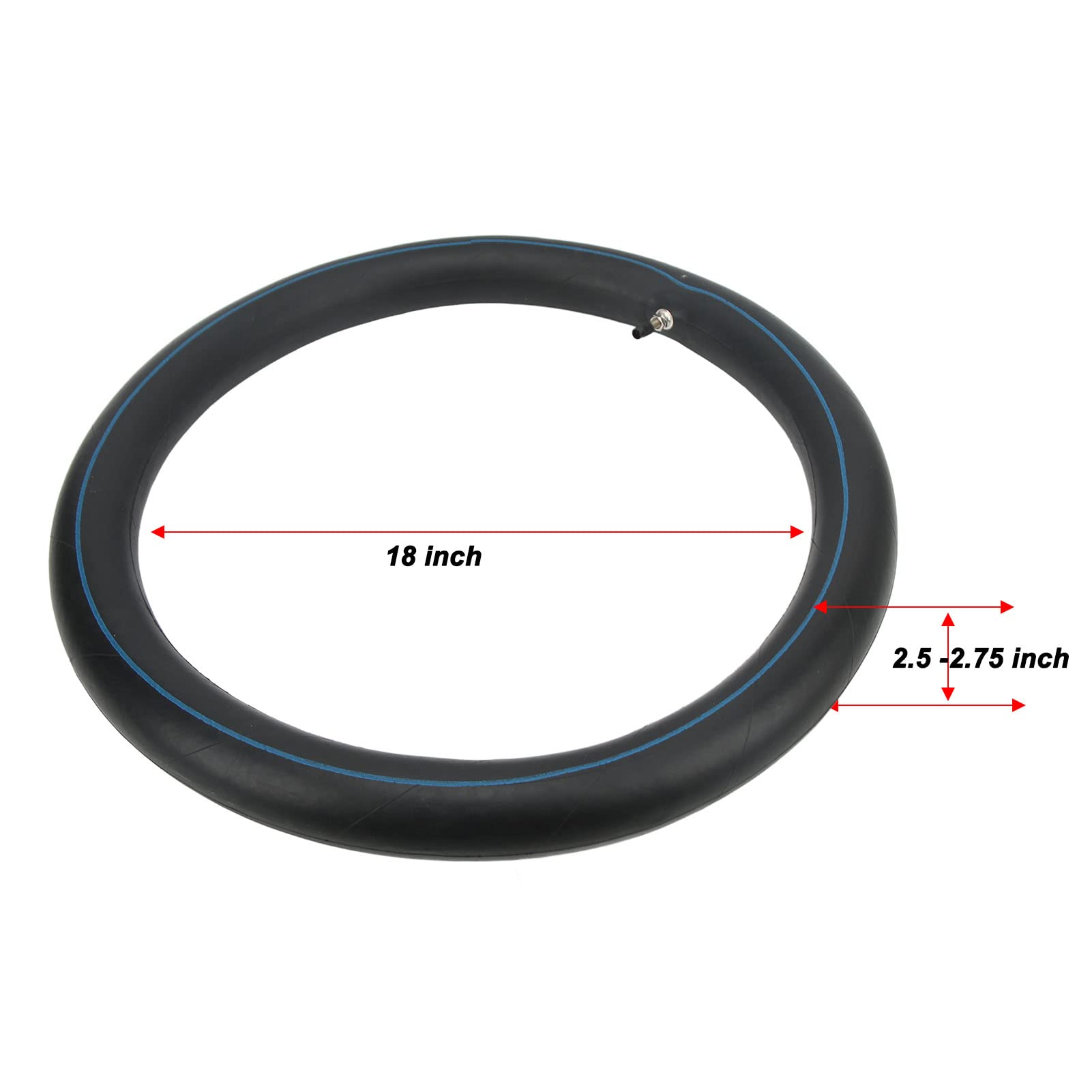 2,50-18 2,75-18 3,00-18 Tube Intérieur pour 80/90-18 80/100-18 90/90-18 Motorcycle avec Tige de Soupape Droite TR4 pour Moto Hors Route du Vélo de la Route, 2 Pcs