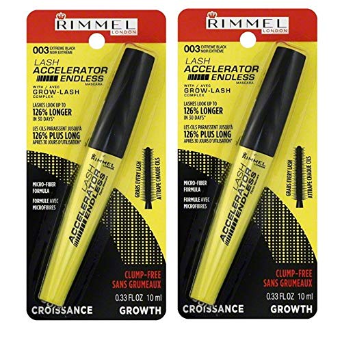 Pack of 2 Rimmel London Lash Accelerator Endless Mascara, Extreme Black 003