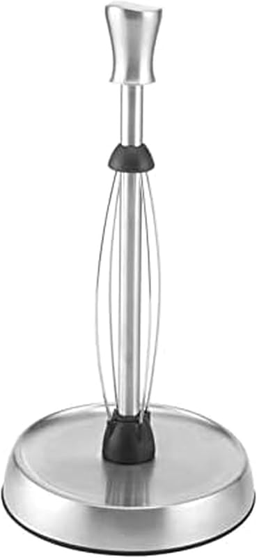 Wave Design Perfect Tear Soporte para toallas de papel para encimera de acero inoxidable, tirador con una sola mano, no se desenreda, base pesada para evitar que se vuelque, 14 pulgadas