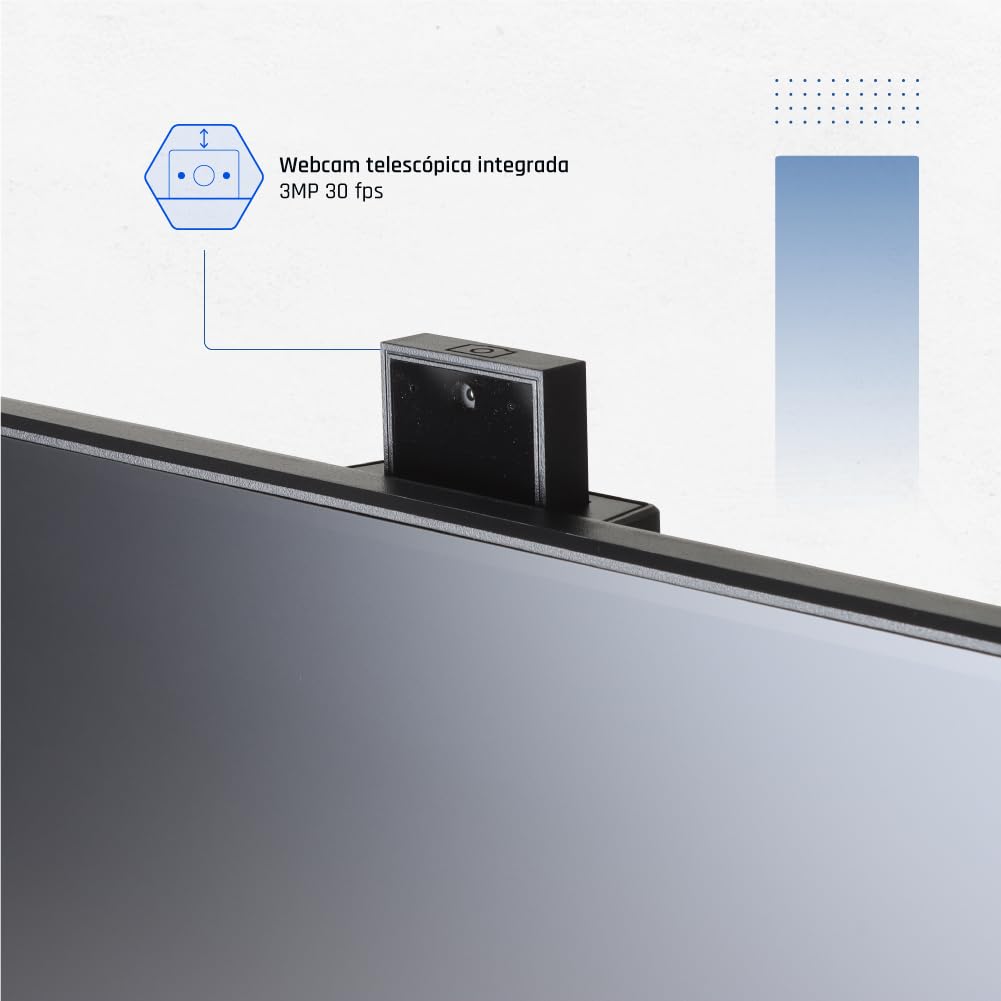 iggual Monitor 23.8” IPS Full HD - Pivotante,Giro 90º + Inclinación y Rotación, Altura Ajustable, 1 ms - Webcam Retráctil 3 Mpx Ideal Videoconferencias- Color 90% sRGB - USB/HDMI/VGA- (ML24WC)
