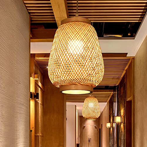 Éclairage de Pendentif en Bambou suspension moderne E27 - 6