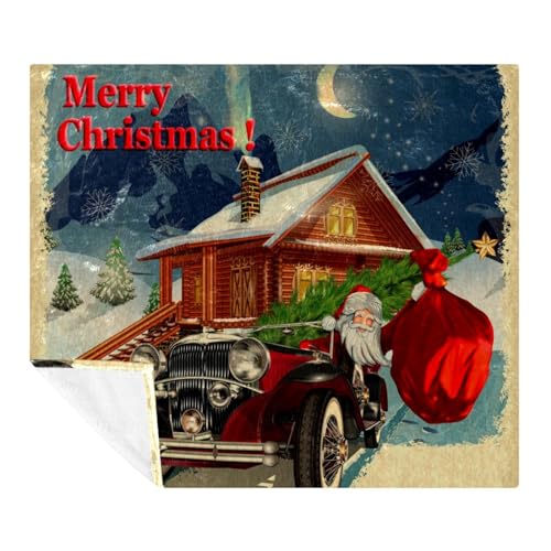 Couverture polaire en microfibre Père Noël pour soirée cocooning - 2