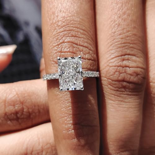 Moissanite Engagement Promise Rings 1CT-3CT 18K White Gold Plated 925 Sterling Silver D Color VVS1 Clarity Wedding Rings Gift for Women GRA Certified2