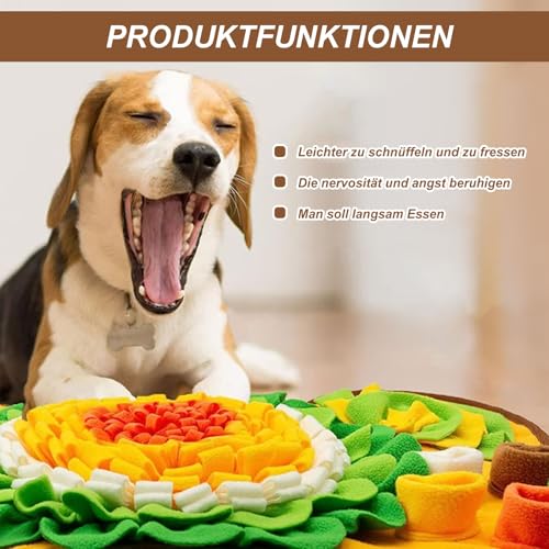 Schnüffelteppich für Hunde und Katzen - Knochenförmig, Futterschnüffel-Futtermatte, Welpen-Trainingsmatte, Waschbare Trainingsmatte 63 x 67CM, SchnüFfelteppich, Schnüffelspielzeug Hund für jeder Größe