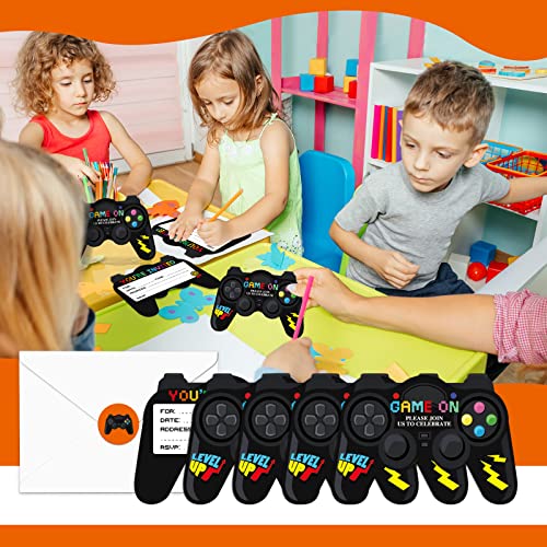 30 Pack Video Game Birthday Party Invitations Cards With Envelopes Video Game Party Supplies Fill In Birthday Invite Cards Stickers For Kids Boys Girls Game Lovers Birthday Party Decorations Favor #TOP5