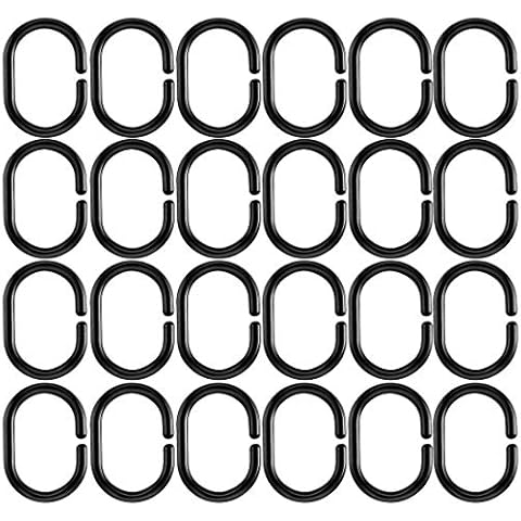 Anillos de cortina de ducha HONGECB en forma de C, 24 piezas Cover
