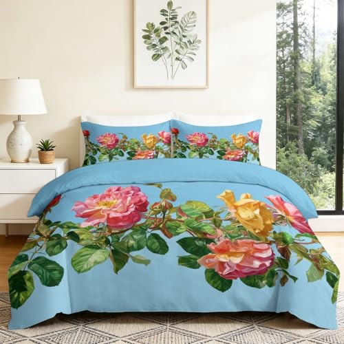 Parure de lit aquarelle en microfibre douce avec fermeture éclair solide
