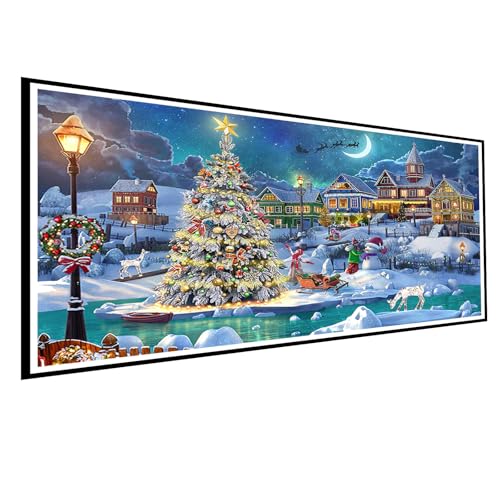 Large 5D Diamond Painting Kits for Adults Beginners Christmas Diamond Art Full Drill Round Dots Gem Painting Art Crafts Diamond DIY Kits for Wall Decor Home Office Decoration(31.5in*15.7in) Without