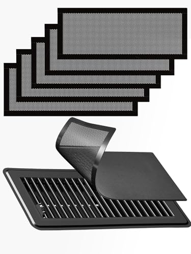 6-Pack Black Magnetic Vent Covers 5.5x12 Inch - Universal Fit for Floor, Wall & Ceiling Registers (6