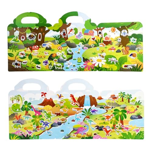 Regalos para niños de 3 años: juego de 3 libros de calcomanías reutilizables e impermeables 6
