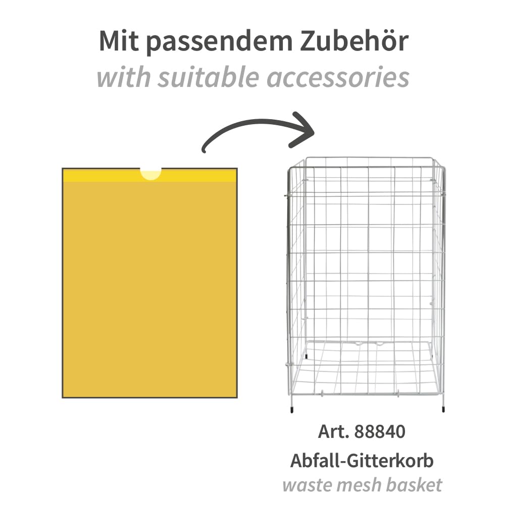 150 Stück, Müllsäcke, FRANZ MENSCH, 120 l, gelb, Zugband, LDPE, 45my, Rolle | 110 x 70 cm, recycelt, stabil, reißfest, Müllbeutel, Mülltüten, trash bags, für Mülltonnen, Garten