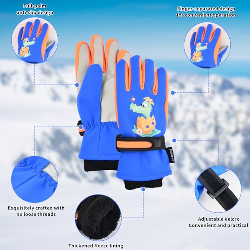 Astralong Guantes de Esquí para Niños, Guantes Térmicos Impermeables, Guante de Esquí Invierno para Niños 5-10 Años, Guante de esquí para Nieve y Invierno Ciclismo Patinaje -30 ℃ - imagen 3