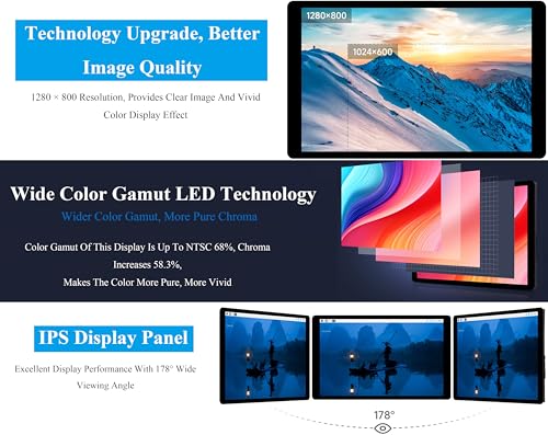 Image of 7inch DSI LCD Compatible with Raspberry Pi 5 /4B /CM4 /3B+ /3A+ /3B /Compute Module 5 /CM5 /CM4 /CM3+ /CM3, 1280 x 800 Capacitive Touch Screen IPS Display, Optical Bonding Toughened Glass Panel, 10-Point Touch