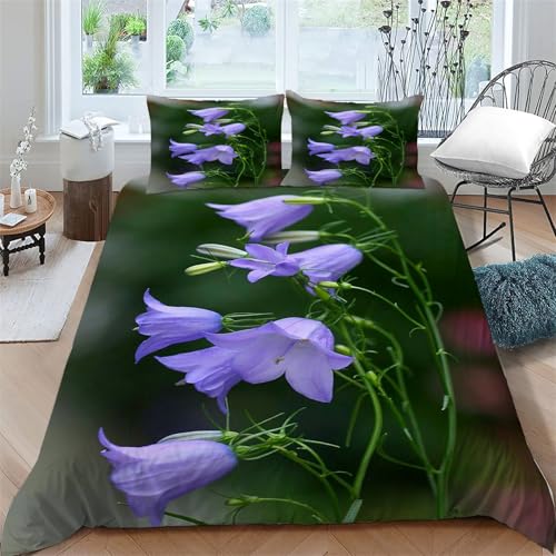 Housse de couette 200x200 campanule en microfibre avec 2 taies d'oreiller - 3
