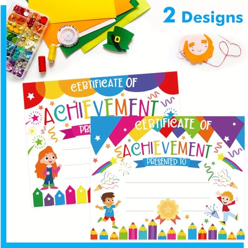 40Pcs Colorful Certificates of Achievement,2 Fun Designs, School Classroom Supplies for Kids Students Award Recognition, Diplomas - Image 4