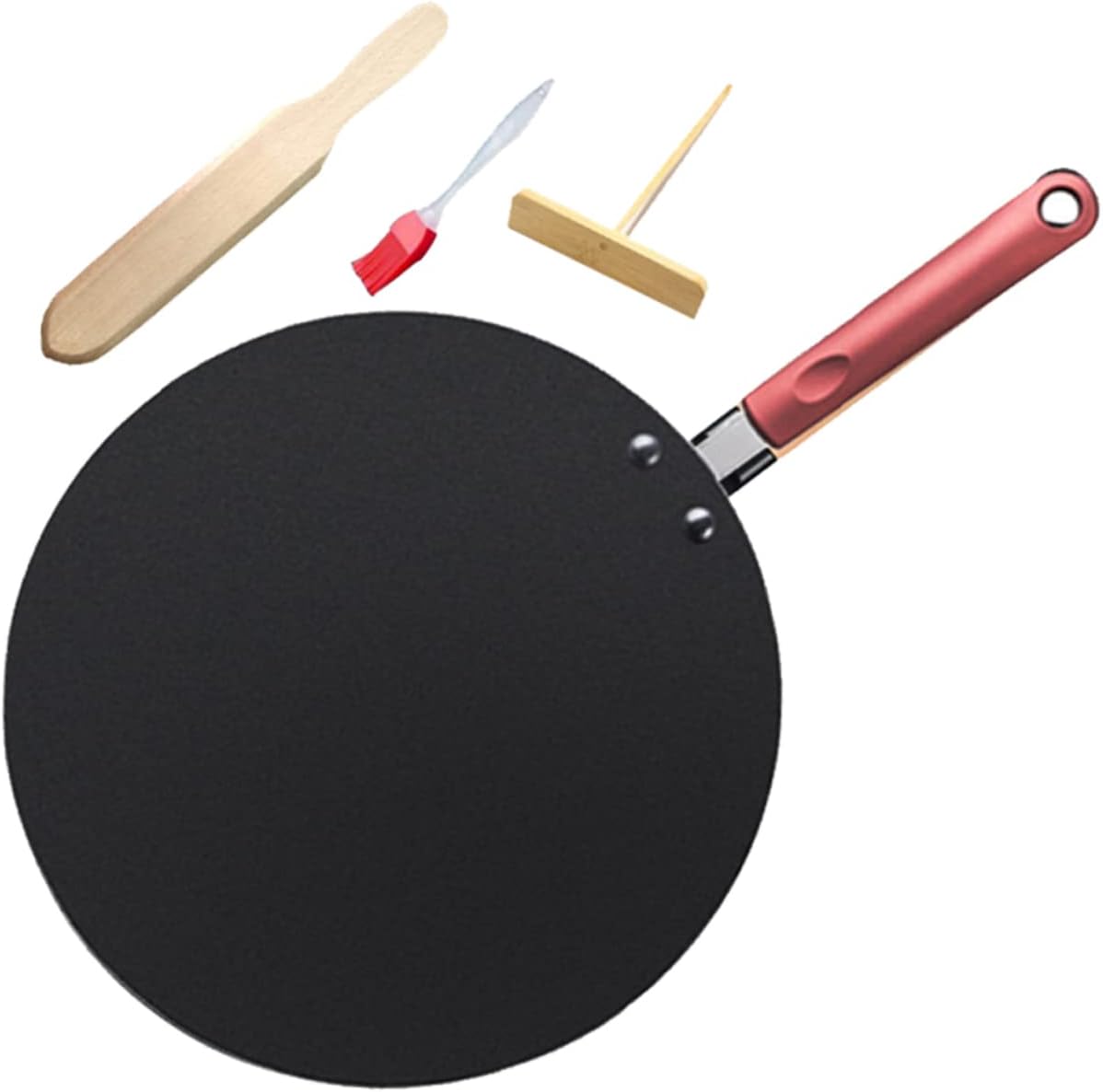 Alipis Nonstick Pancake Frying Pan Multi-function Skillet for Cooking Eggs Crepes Desserts Heat-resistant Easy to Clean Home Restaurant Use