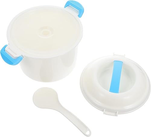 Utensilios de cocina para microondas Pequeña olla de microondas para arroz todo en uno recipiente de alimentos para microondas para sopa de arroz,
