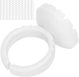 Eyelash Extension Glue Rings, 100Pcs Disposable PP Material Strong Flexibility Lash Glue Rings, Glue Cups for Lashes Extension with Separate Design for Home and Pro (White 100 Pieces