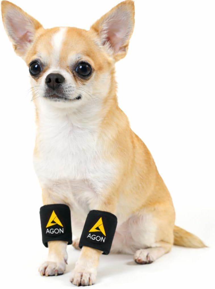 AGON® Pair Dog Canine Front Leg Brace Paw Compression Wraps with Protects Wounds Brace Heals and Prevents Injuries and Sprains Helps with Loss of Stability Caused by Arthritis (XX-Small/X-Small)