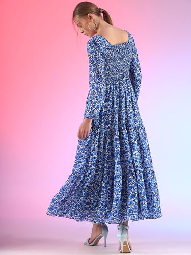 Image of Sheetal Associates Women's Georgette Printed Casual Maxi Fit and Flare Dress