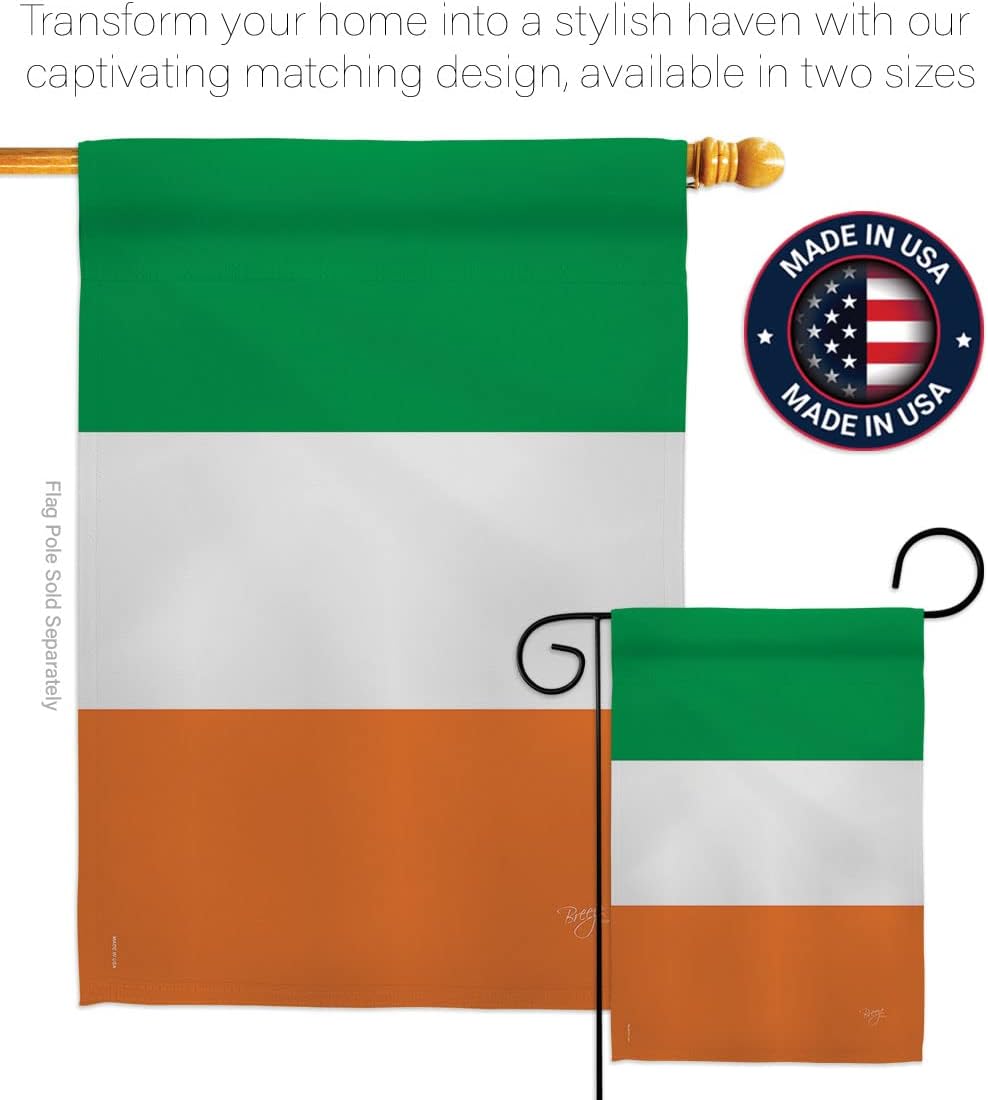 Irish Flag Ireland Home Decor Banner St Patrick Tapestry Shamrock Lucky Holiday Wall American Patio Decorations Small Lwan Garden March Clover Outdoor Erin go Bragh Gifts Made In USA