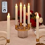 SUNILLUMA Flameless Taper Candles with Remote Timer 9.5'', Battery Operated Candles Flickering LED C