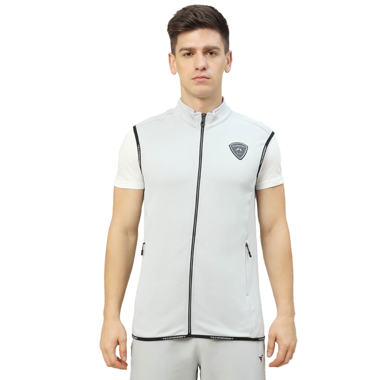 technosport Men's Solid Slim Fit Sleeveless Fleece Regular Jacket-picture-33