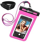 Kobert Waterproof Cell Phone Case (Pro Pink), Dry Bag Pouch for iPhone 6s, 6s Plus Samsung Galaxy s7, s7 Edge, s6, Any Phone up to 6 Inches - Pink Strap and Armband