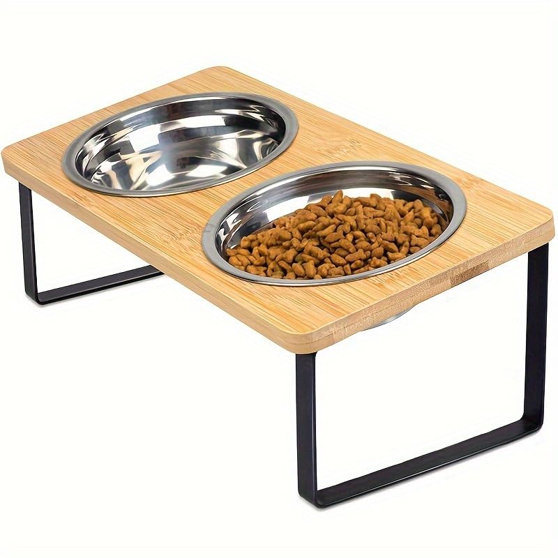Gamelle surélevée pour chat en acier inoxydable au design épuré et stable