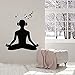 NSRJDSYT Yoga Postura Decalcomanie da Muro Lotus Cuffie Musica Zen Meditazione Camera Interni Decor Vinile Finestra Adesivo sagoma Carta da Parati 42x48cm