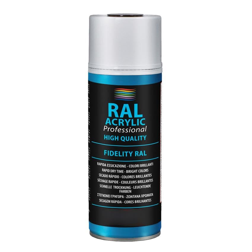VoltShine Spray de pintura blanca RAL 9010, 400ml, acabado electro, ideal para acabados en interiores y exteriores, fácil aplicación y secado rápido.