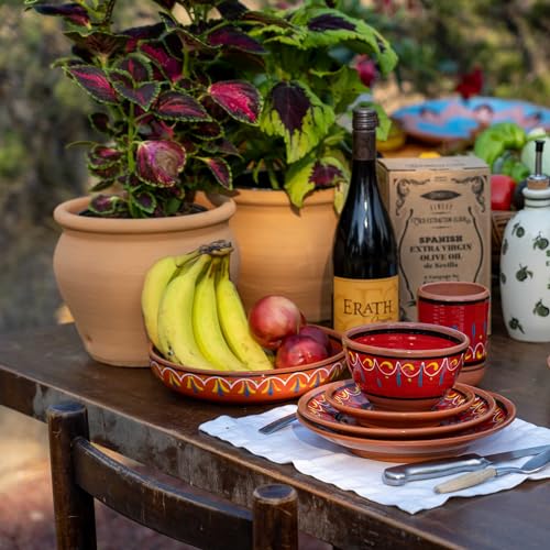 Cactus Canyon Ceramics UNKNOWN Salsa Bowls - Spanish Terracotta Multicolor Decor - Small Serving Bowl (European Size), Festive Dinnerware 5 Piece Set thumb #8
