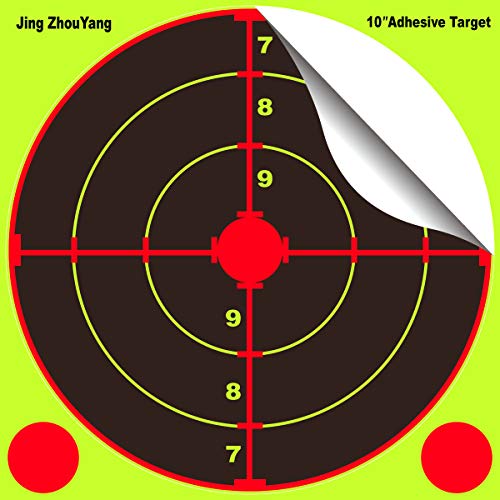 Jingzhouyang Shooting Targets - 10 Inch Self Adhesive Paper Reactive Splatter Targets Stickers 40 Pack For Gun Rifle Pistol Bb Gun Airsoft Pellet Gun Air Rifle #TOP1