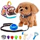 Cemirk Elektronisches Plüsch-Hundespielzeug mit Leine, Interaktiv mit GEH- und Bellgeräuschen, Geschenk für Kinder