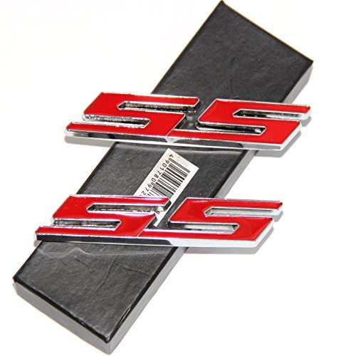 Yoaoo 2Pack OEM Chrome Ss Emblems Metal Decal 3D Logo Compatible with Zl1 1LE Series Red