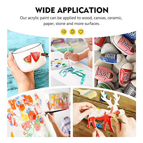 Magicfly Bulk Acrylic Paint Set, 14 Rich Pigments Colors (280 Ml/9.47 Fl Oz.) Acrylic Paint Bottles, Non-Fading, Non-Toxic Craft Paints For Painting On Canvas, Christmas Decorations, Ideal For Beginners, Artist & Hobby Painters #TOP4