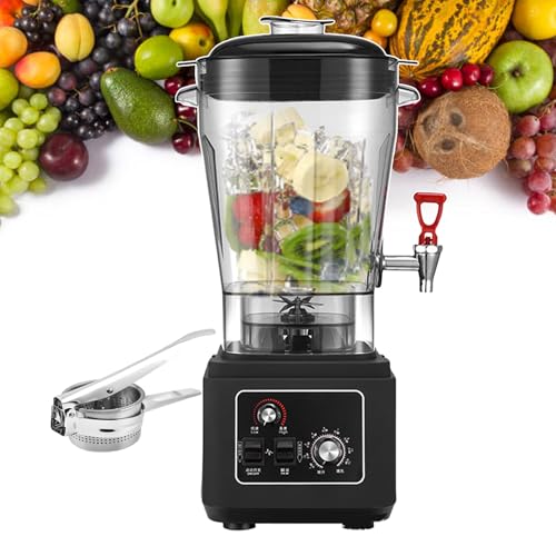 Commercial Countertop Blender, Electric Smoothie Maker & Nuts Grinder, 2900W Food Processor with Soundproof Cover & Functional Panel, Professional Stand Mixer
