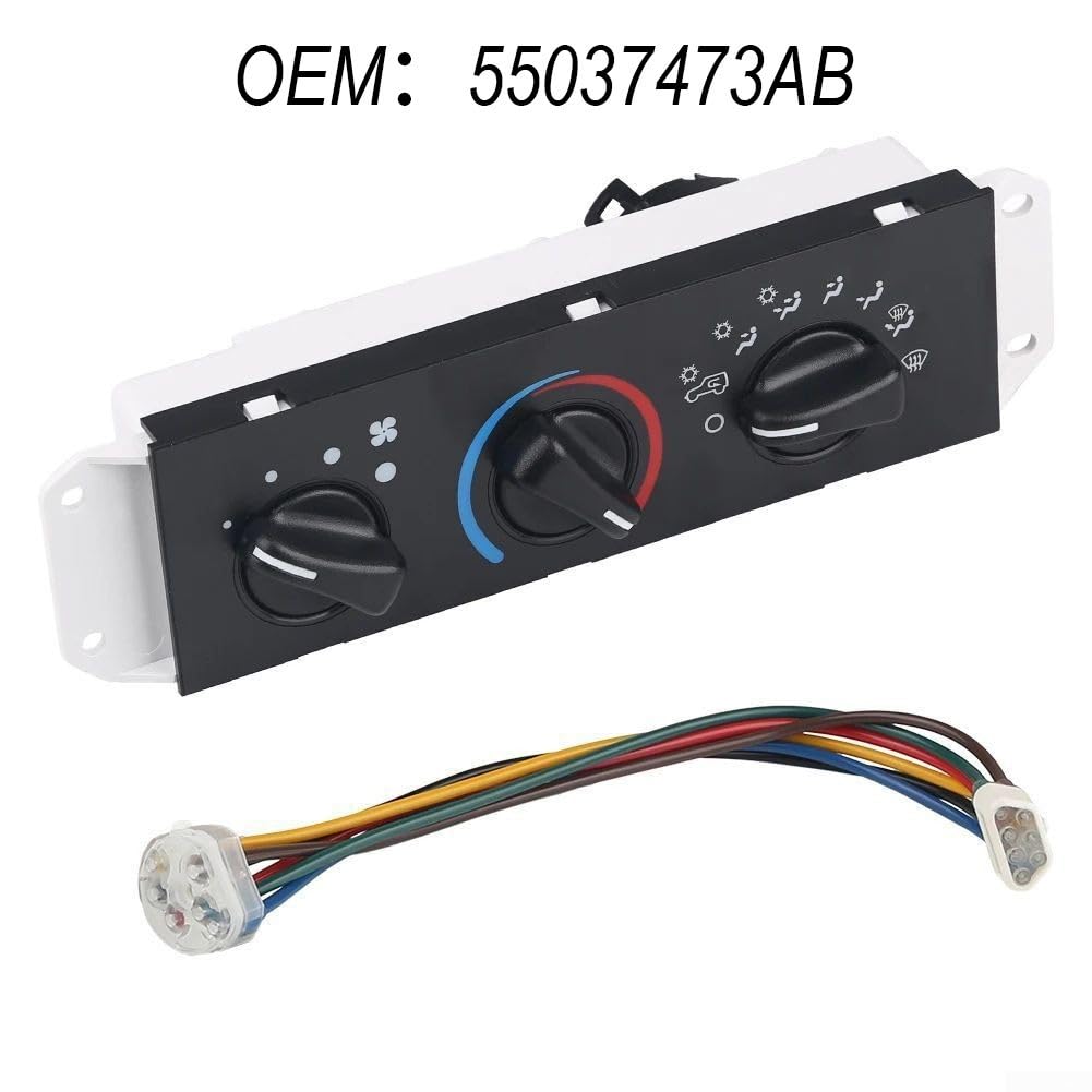Interruttore del pannello di controllo del riscaldatore A/C compatibile con Jeep per Wrangler TJ 1999-2004, OE: 55037473AB, 55037473AB, 55037473AA, 55037612AA, 55056558AA, 55056559AA