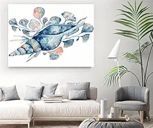 VERRE ART Wood Framed Canvas - Wall Decor for Living Room, Bedroom, Office, Hotels, Drawing Room (34in X22in) - Sea Shell
