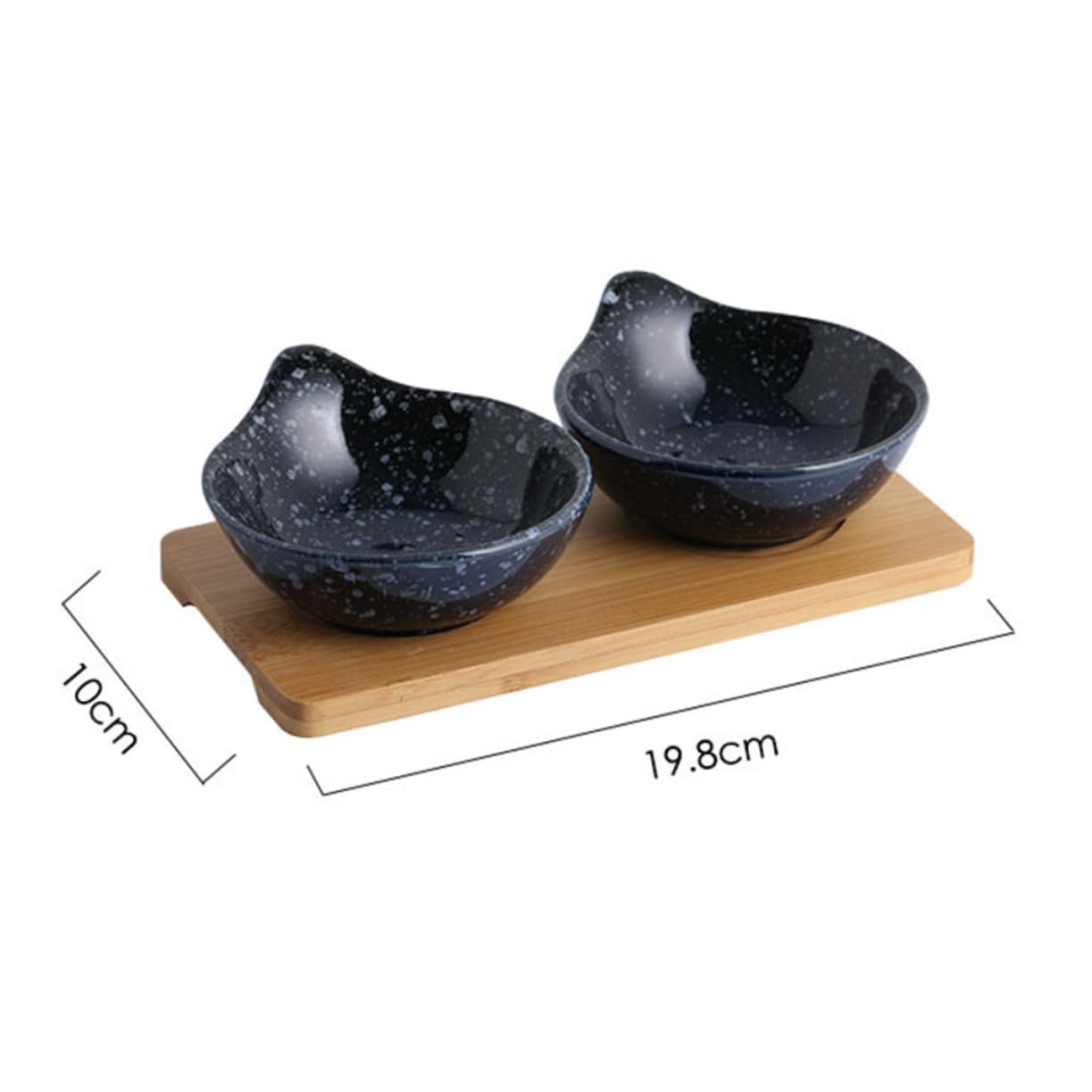 Alipis 4-piece Japanese Style Ceramic Sauce Dishes Wooden Tray for Dishwasher Safe