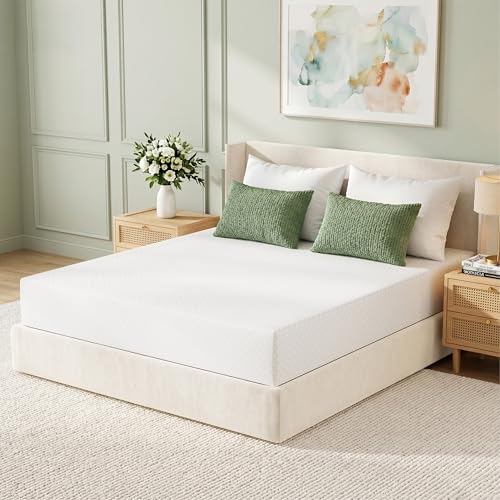 Image of EGOHOME Cal King Size Memory Foam Mattress, 12 Inch Bed Mattress in a Box with Cooling Green Tea Gel, Relieve Pressure with Medium Firm Support, CertiPUR-US Certified, 84''L x 72''W, White
