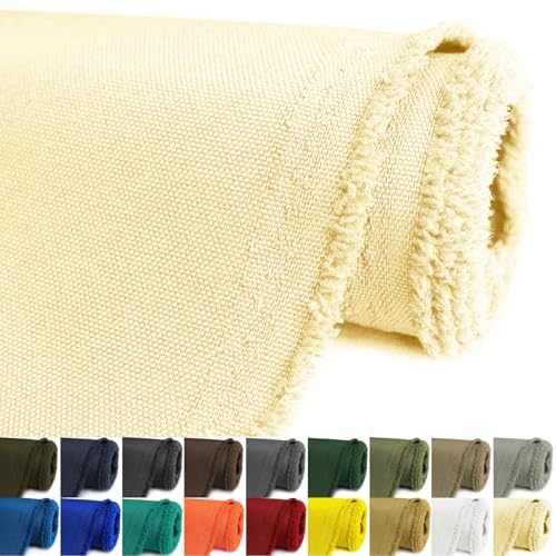 Waterproof Canvas Fabric by The Yard 58inch 600D Upholstery Material Cordura Polyester Fabric Outdoor Water Resistant Fabric for Sewing Chair Patio Cushion Purse Bag Interior, 1 Yard Light Yellow