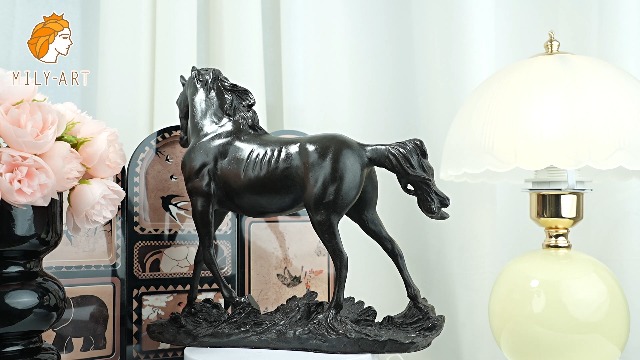 Estatua de caballo de bronce 7.5 pulg miniatura 7