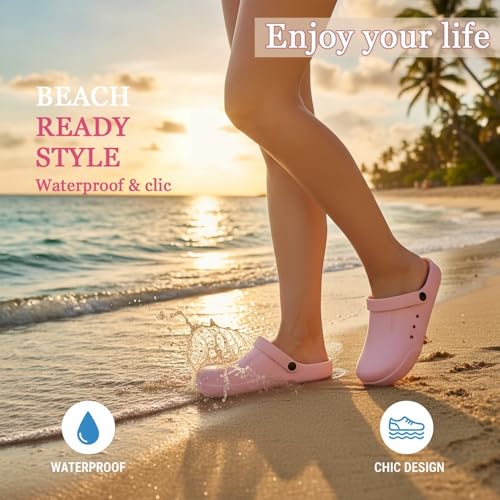 Image of Nihaoya Clogs for Men and Womens Garden Shoes Slip-on Outdoor Beach Slippers Comfort Slip Resistant Sandals Lightweight Breathable
